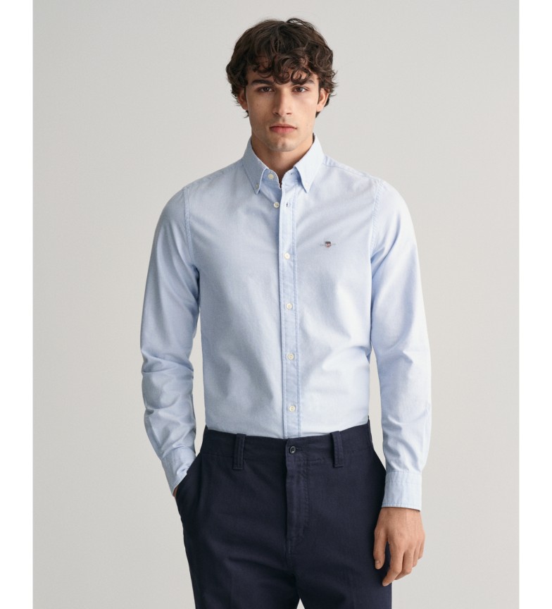 Gant Camisa Oxford Slim Fit elástica azul