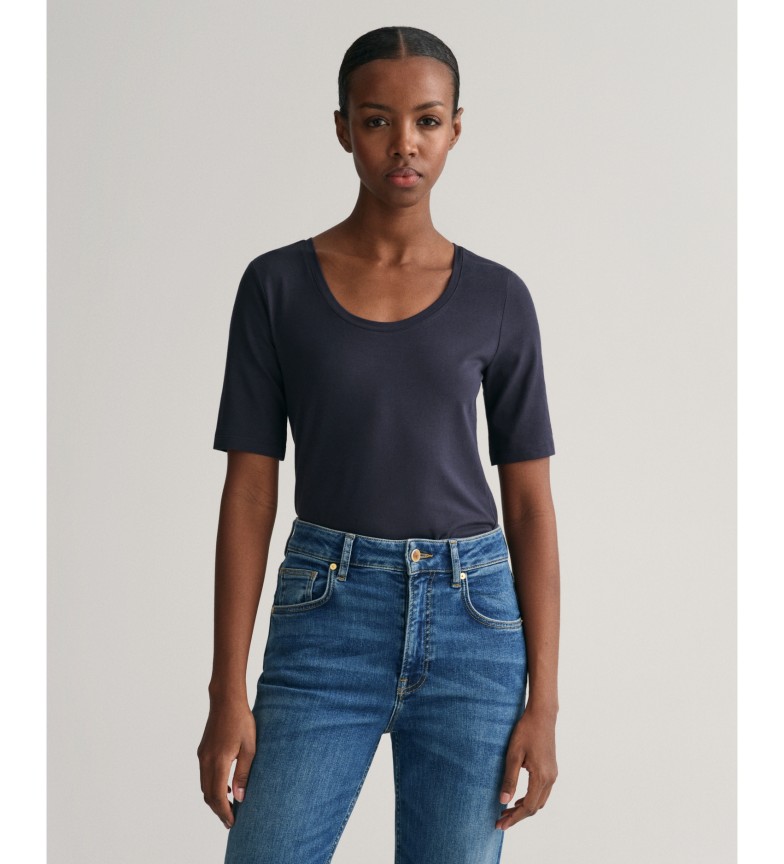 Gant Camiseta con escote redondo marino