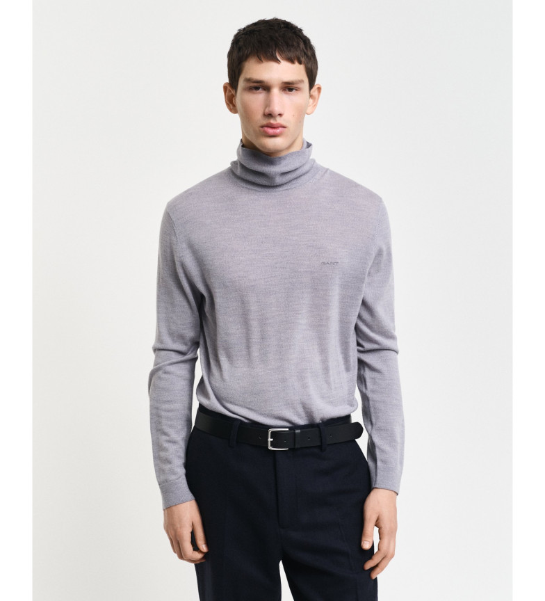 Gant Jersey de lana merino extrafina con cuello de cisne gris