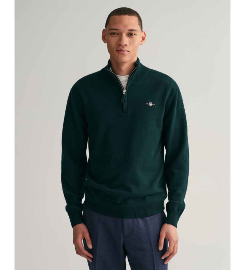 Gant Jersey media cremallera verde