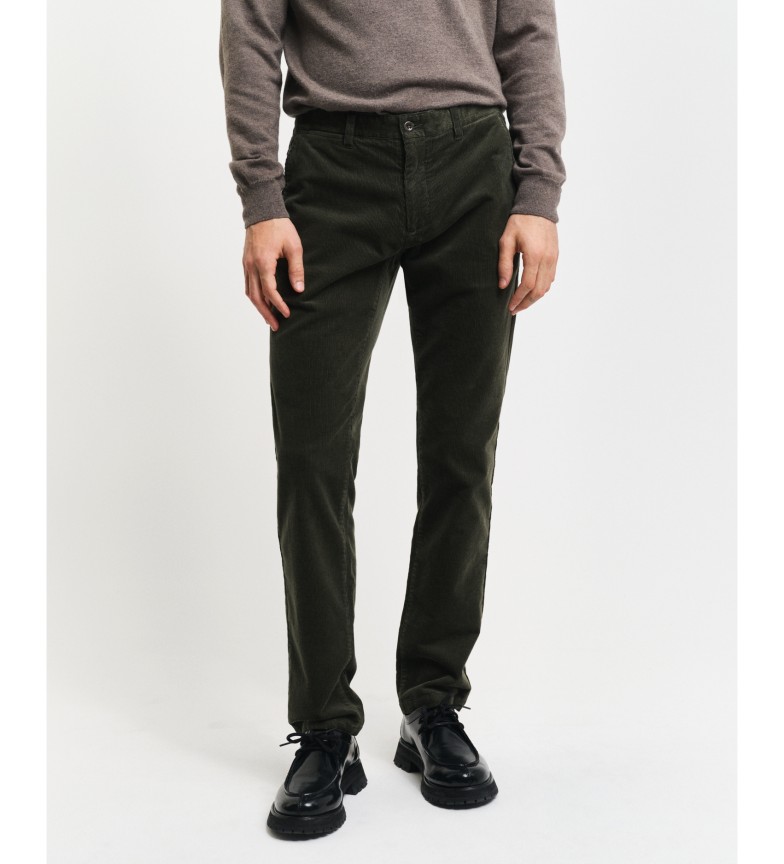 Gant Pantalón Chino Slim Fit De Pana verde