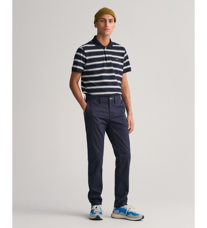 Gant Pantalones chinos Slim Fit de sarga marino