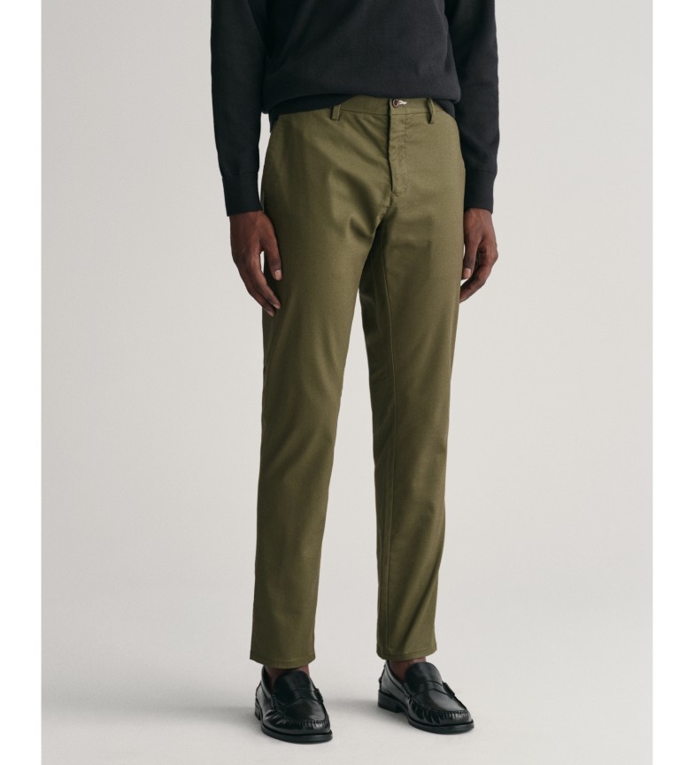 Gant Pantalones chinos Slim Fit Tech Prep verde