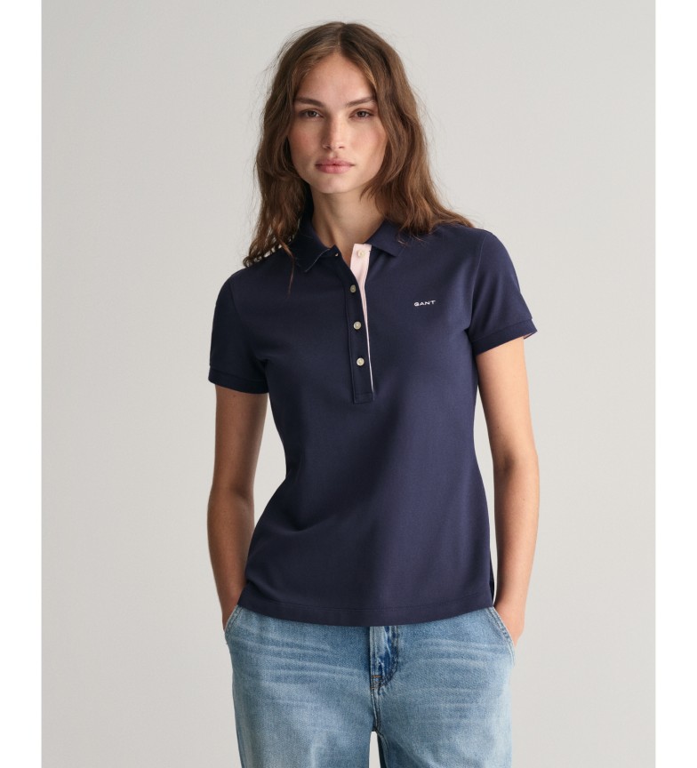 Gant Polo de piqué con cuello Contrast marino
