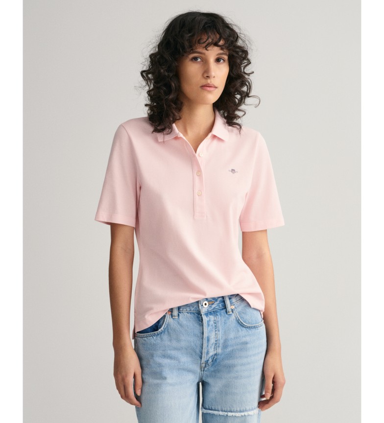 Gant Polo de piqué Shield rosa