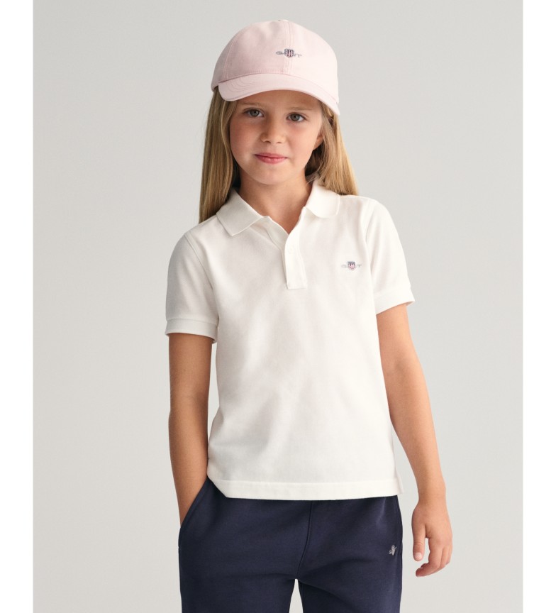 Gant Polo de piqué Shield Kids blanco