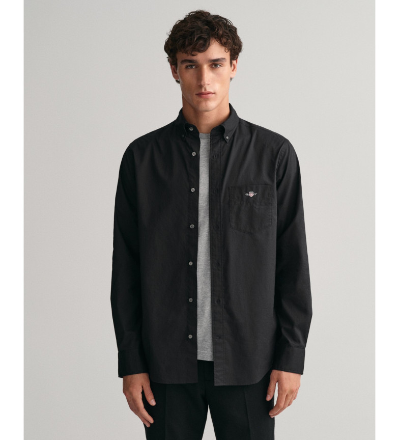 Gant Camisa de popelina clásica Regular Fit negro