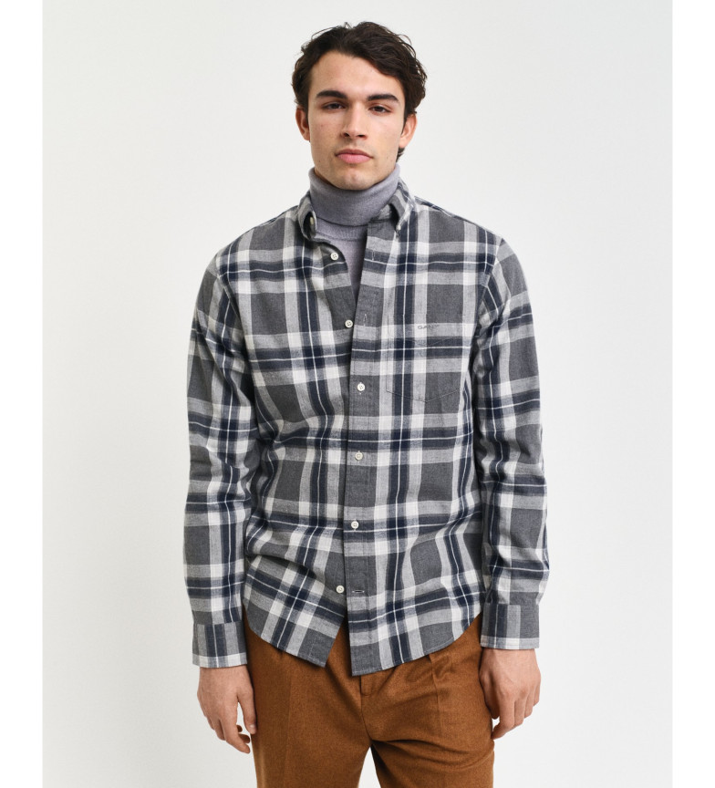Gant Camiseta Regular Fit A Cuadros Escoceses Jaspeados gris