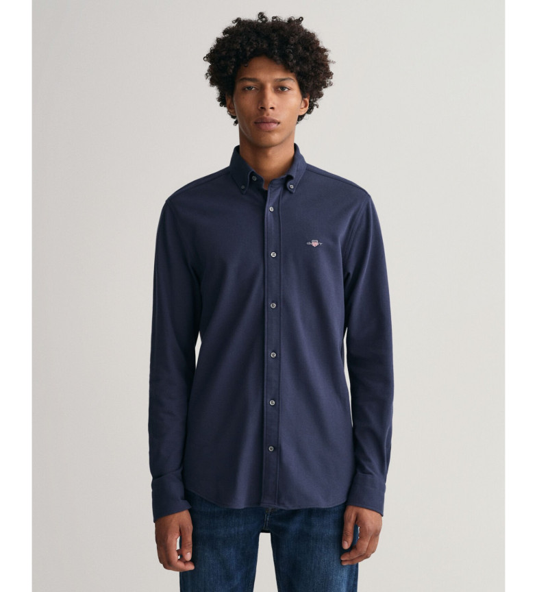 Gant Camisa Regular Fit Piqué marino
