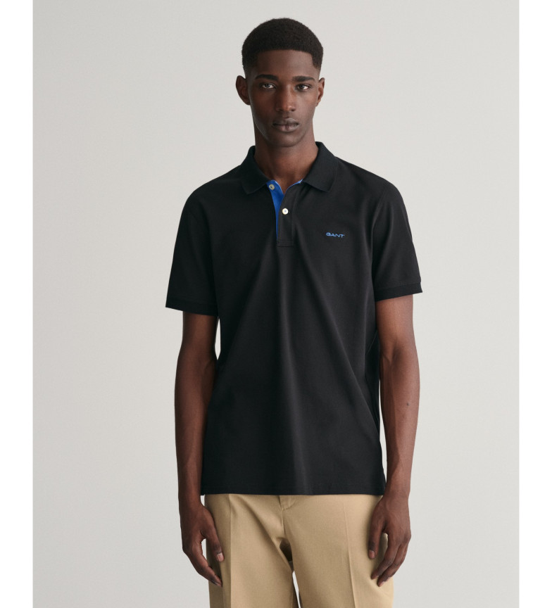 Gant Polo de piqué en contraste negro