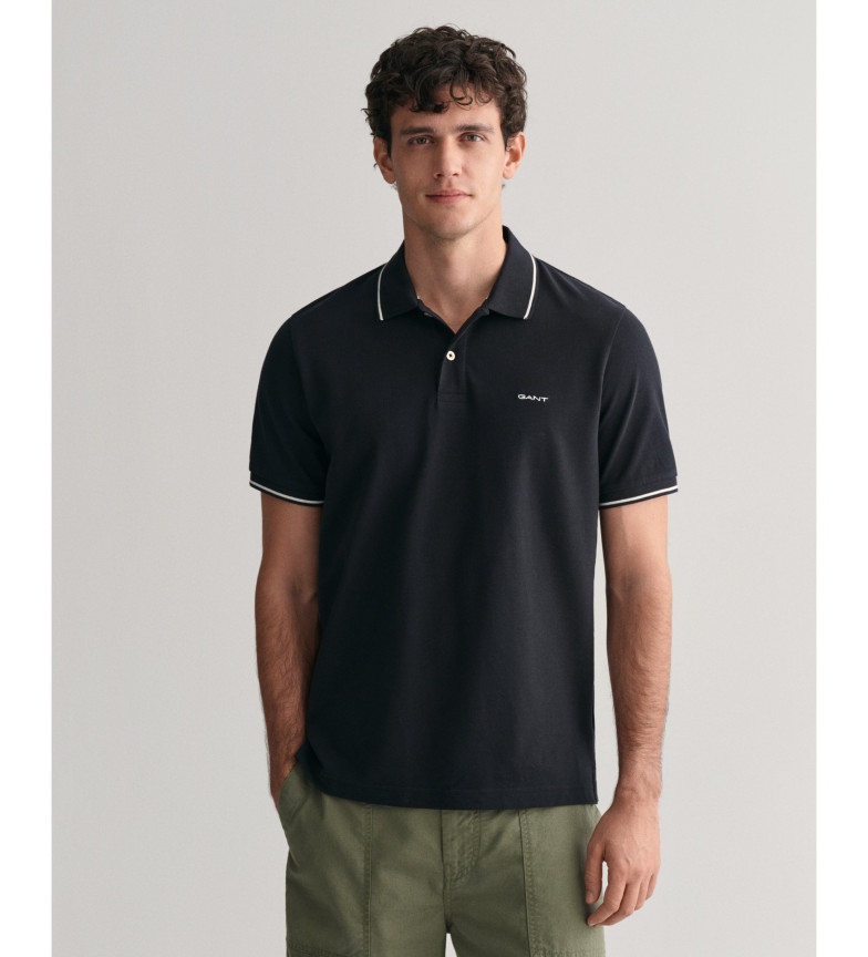 Gant Polo de piqué con ribete negro