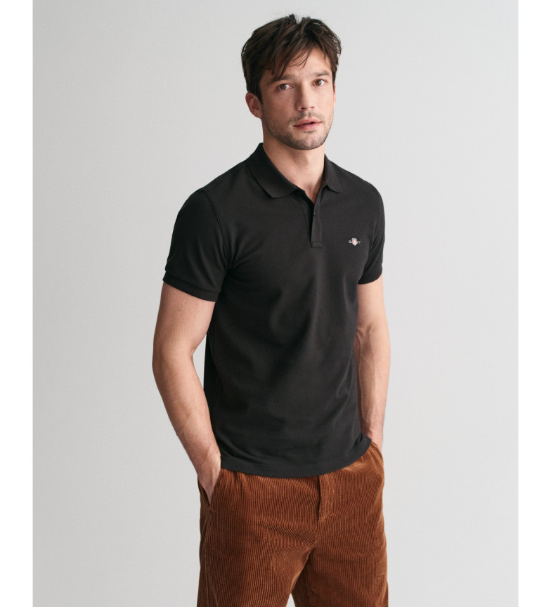 Gant Polo clásico de algodón piqué negro