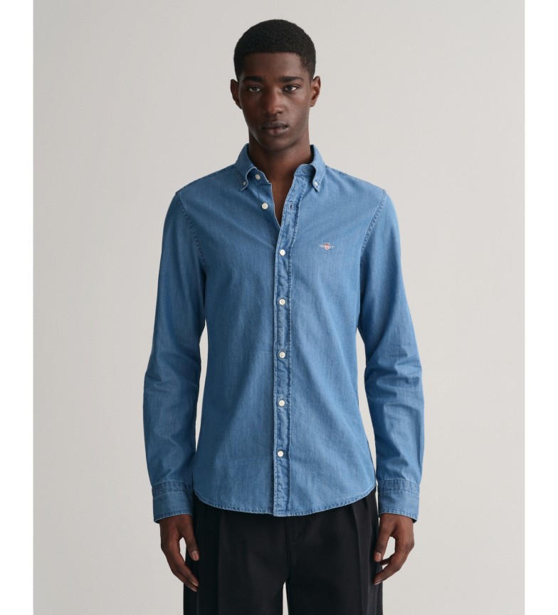 Gant Camisa Slim Fit azul