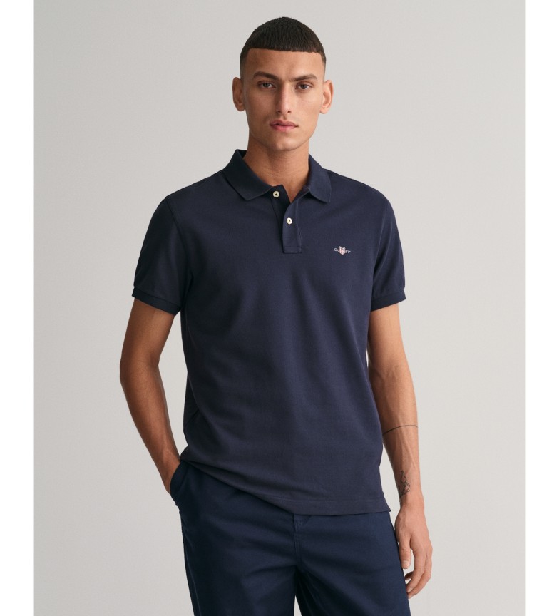 Gant Polo de piqué Slim Fit Shield marino