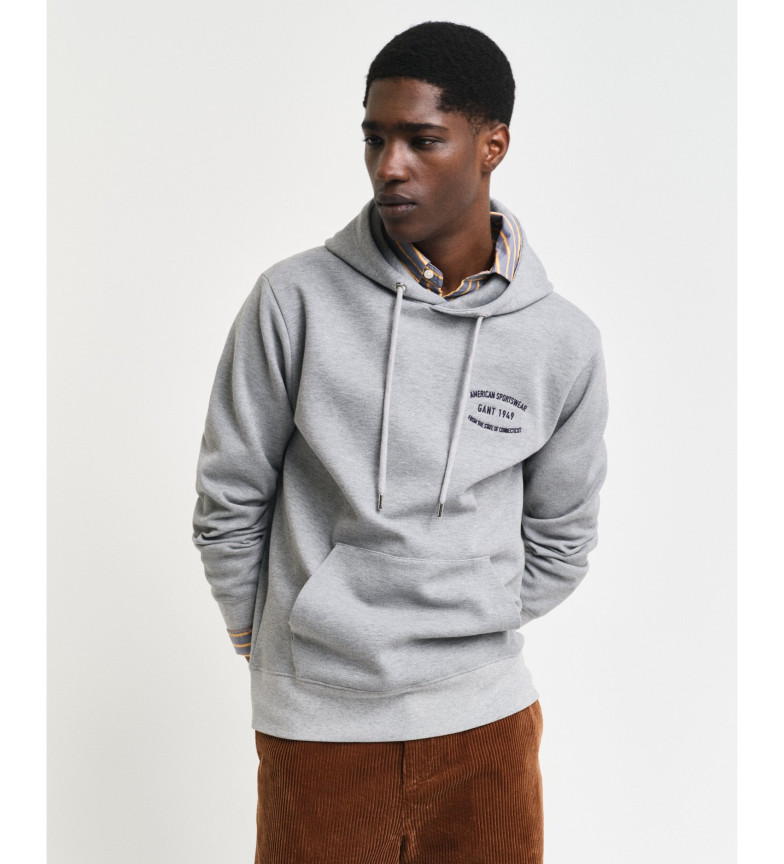 Gant Sudadera con capucha y diseño de pequeñas dimensiones gris