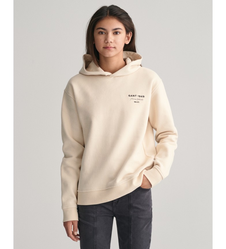 Gant Sudadera con capucha Script Graphic beige