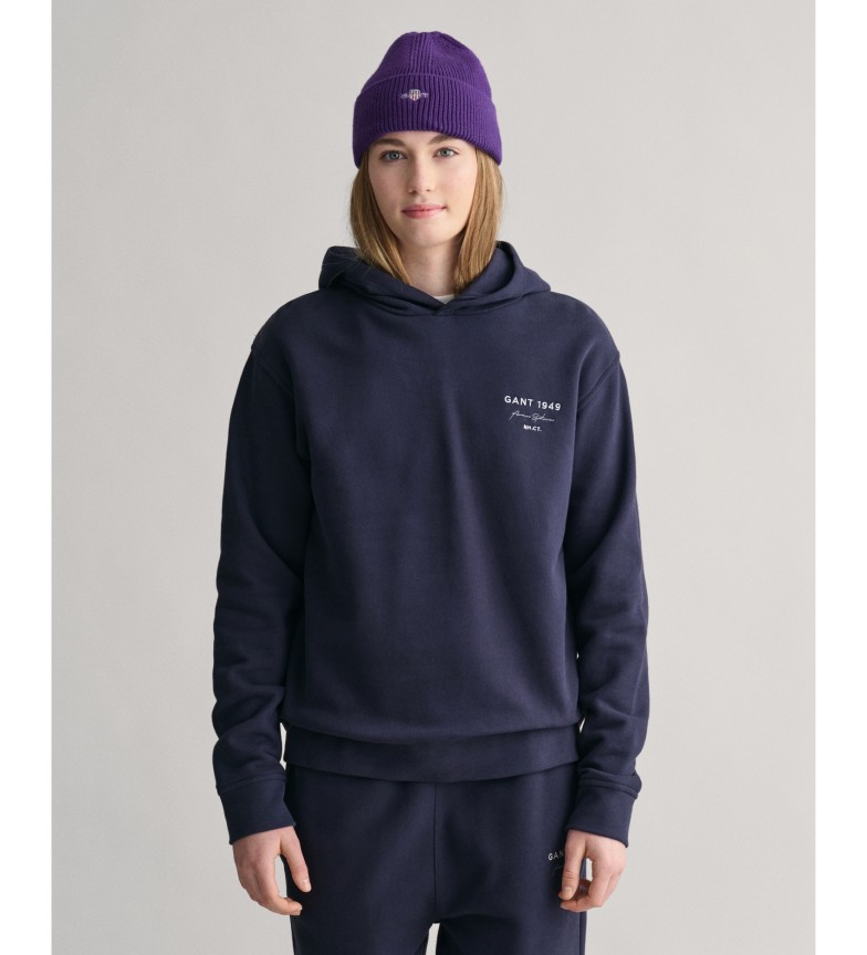 Gant Sudadera con capucha Script Graphic marino