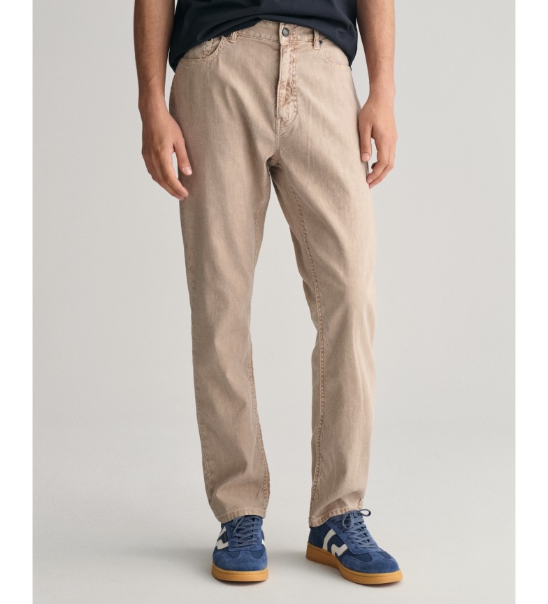 Gant Jeans Regular Fit de algodón y lino beige
