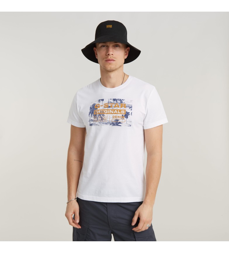 G-Star Camiseta Framed Palm Originals blanco