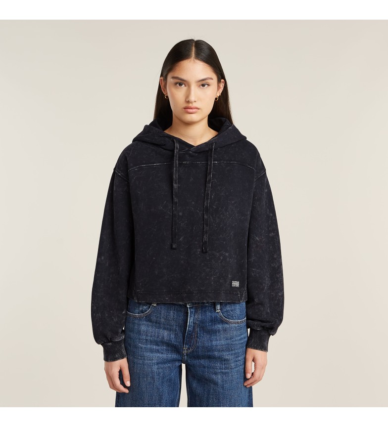 G-Star Sudadera Overdyed Loose Hooded negro
