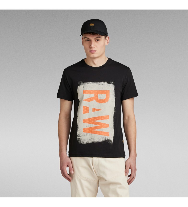 G-Star Camiseta Painted Raw negro