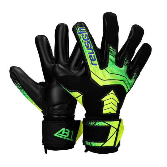 Guante de porteros Reusch Attrakt Ab1 Infinity Black-Safety yellow-Black