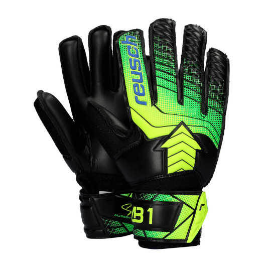 Guante de porteros Reusch Attrakt Ab1 Solid Niño Black-Safety yellow-Black