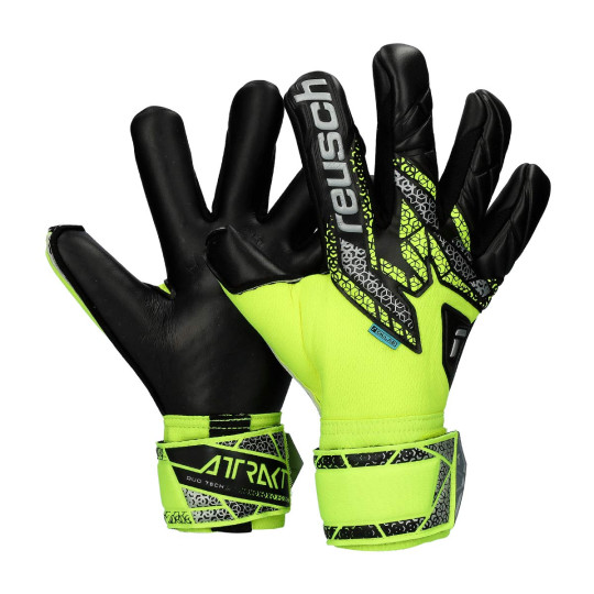 Guante de porteros Reusch Attrakt Duo Safety yellow-Silver-Black