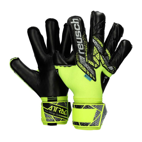 Guante de porteros Reusch Attrakt Duo Evolution Safety yellow-Silver-Black