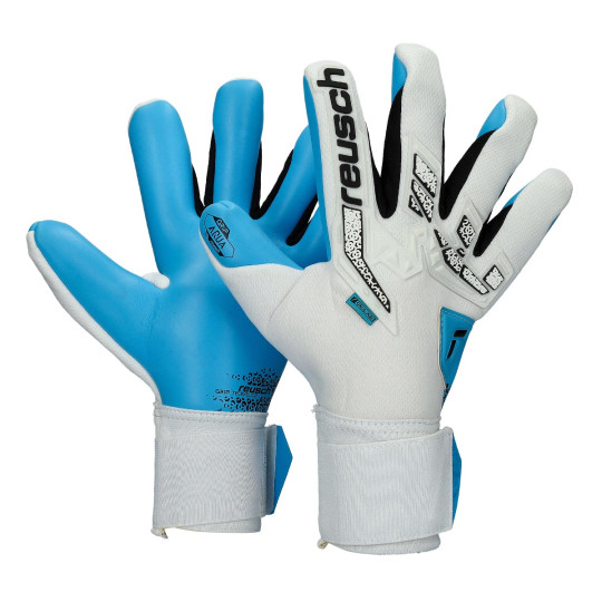 Guante de porteros Reusch Attrakt Freegel Aqua White-Black-Aqua blue