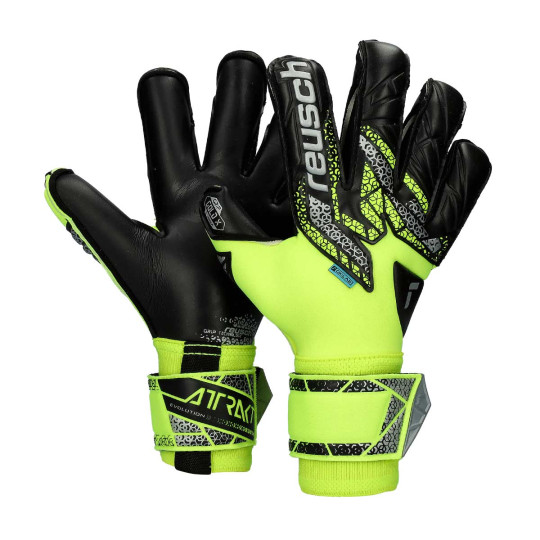 Guante de porteros Reusch Attrakt Gold X Evolution Safety yellow-Silver-Black