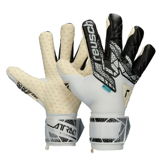 Guante de porteros Reusch Attrakt Speedbump White-Silver-Black