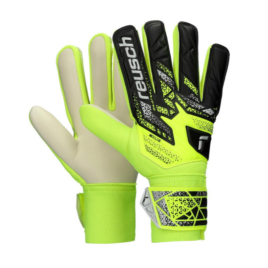 Guante de porteros Reusch Attrakt Starter Solid Safety yellow-Silver