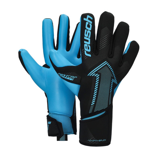 Guante de porteros Reusch Fastgrip Aqua Black-Aqua blue