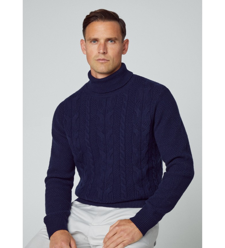 Hackett London Jersey Cable Roll marino