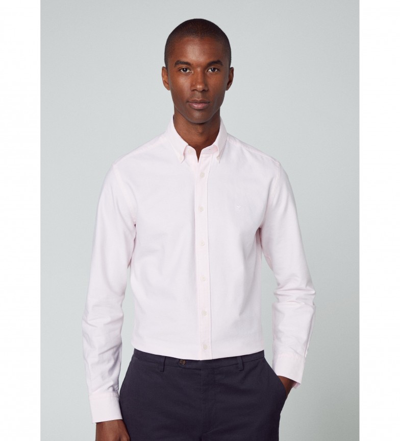 Hackett London Camisa Oxford Fit Slim rosa