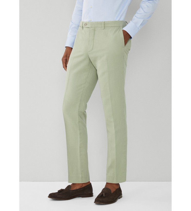 Hackett London Pantalón Chino Linen verde