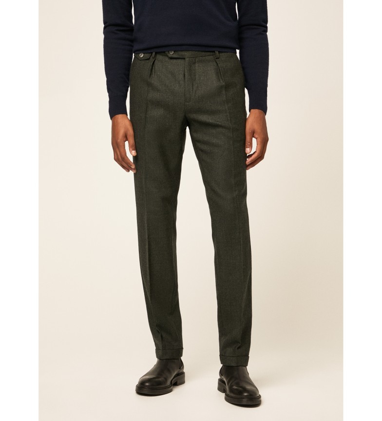 Hackett London Pantalón Houndstooth verde