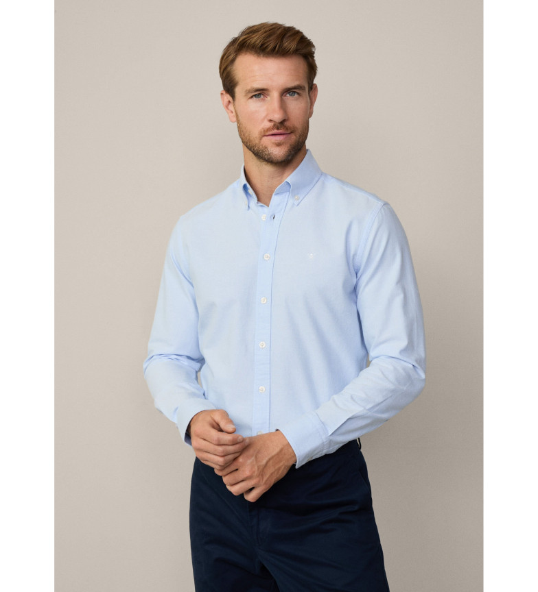Hackett London Camisa oxford fit slim azul