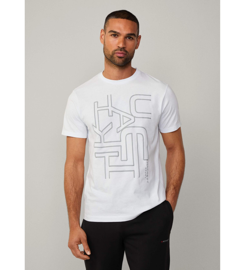 Hackett London Camiseta Laser Graphic blanco