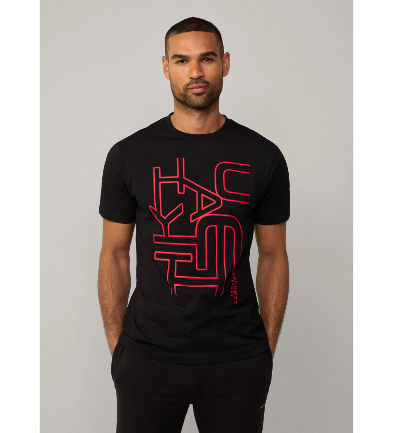 Hackett London Camiseta Laser Graphic negro