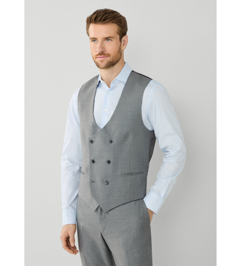Hackett London Chaleco de Sarga Entallado gris