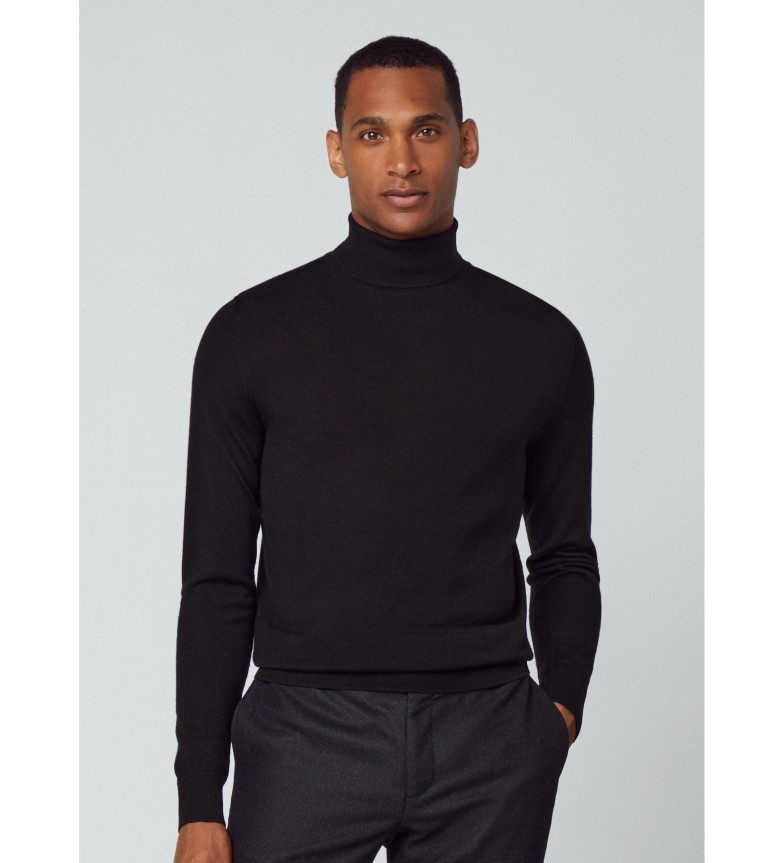 Hackett London Jersey Merino Silk negro