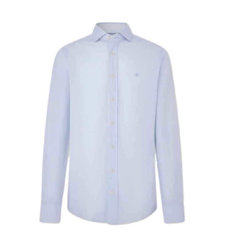 Hackett London Camisa Micro Point Azul