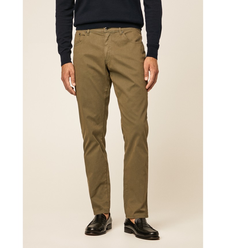 Hackett London Pantalón 5 Bolsillos Fit Regular verde