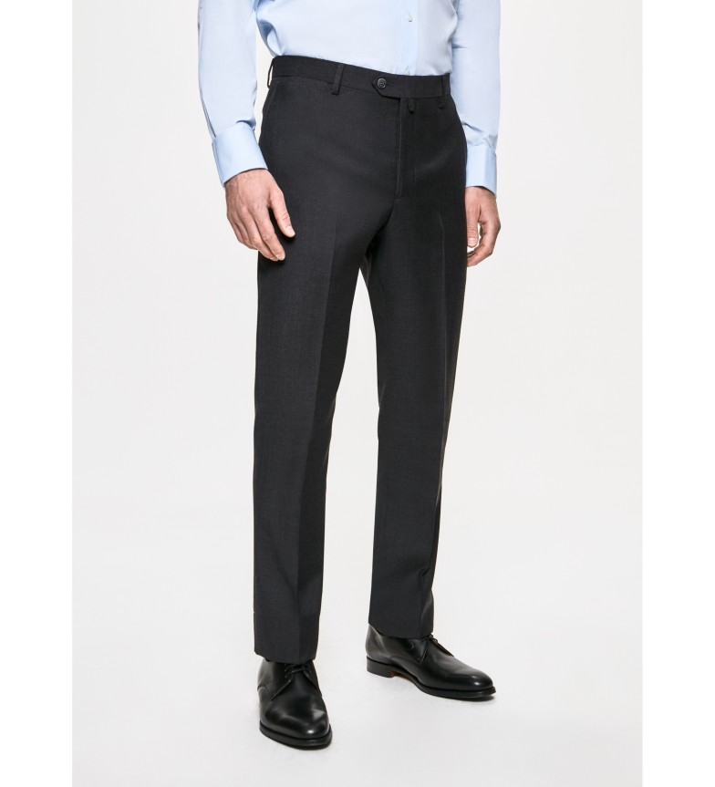 Hackett London Pantalón Lana Liso gris