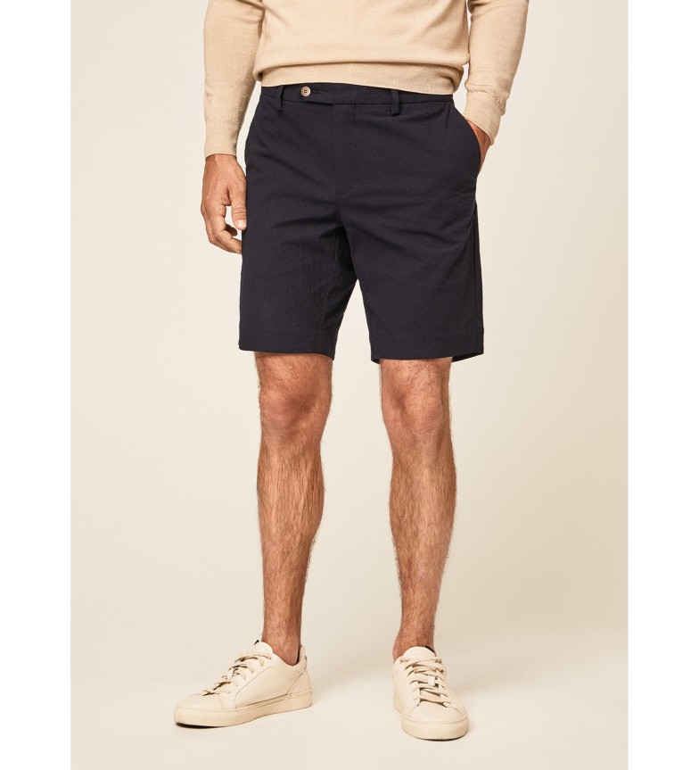 Hackett London Bermuda Seersucker marino