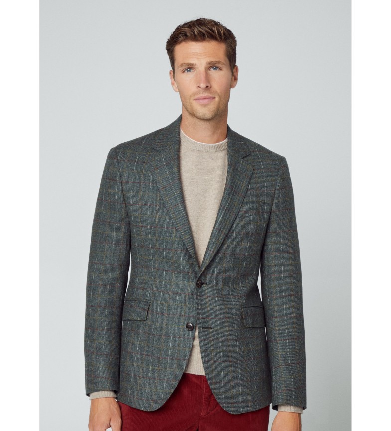 Hackett London Americana Cash Tattersal verde