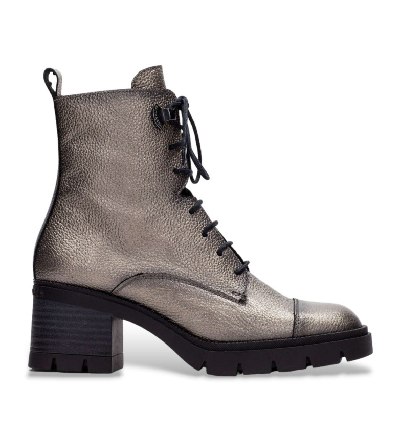 Hispanitas Borines de piel Bolmet plateado