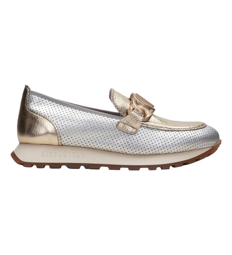 Hispanitas Mocasines de piel Sport Loira plateado